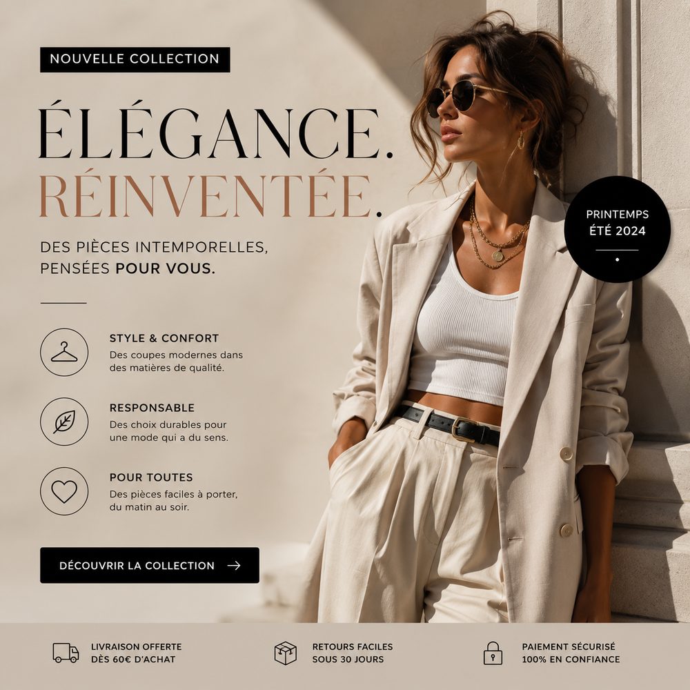 Visuel publicitaire mode — nouvelle collection